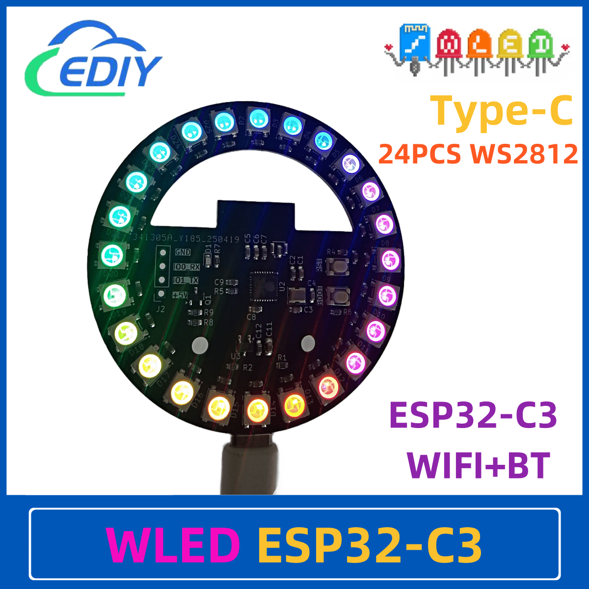 Esp32 C3 - WLED ESP32-C3 carte de développement circulaire